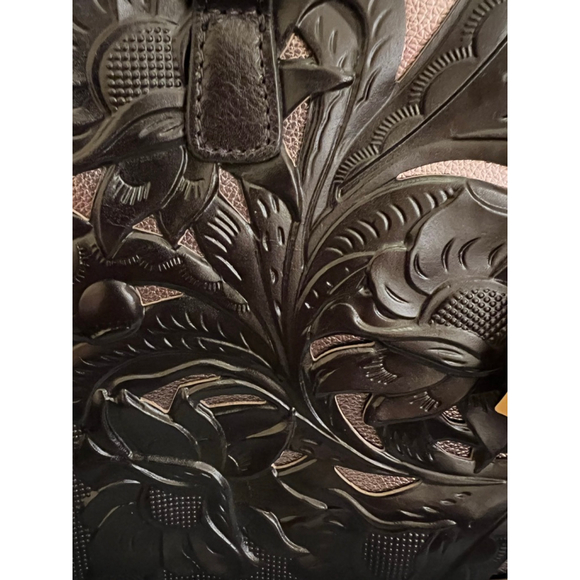 NWT Patricia Nash Vintage Veg Tan Tote Bag Primrose Smoke Grayish Black - Picture 4 of 4